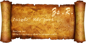 Zsigó Róbert névjegykártya